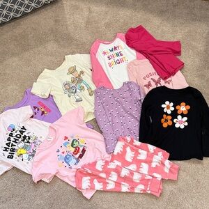 Little Kid clothes lot- short and long sleeve shirts plus pj’s